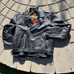 Men’s NEW Black Leather Motorcycle Jacket by Specter